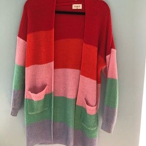 Fun color block cardigan sweater